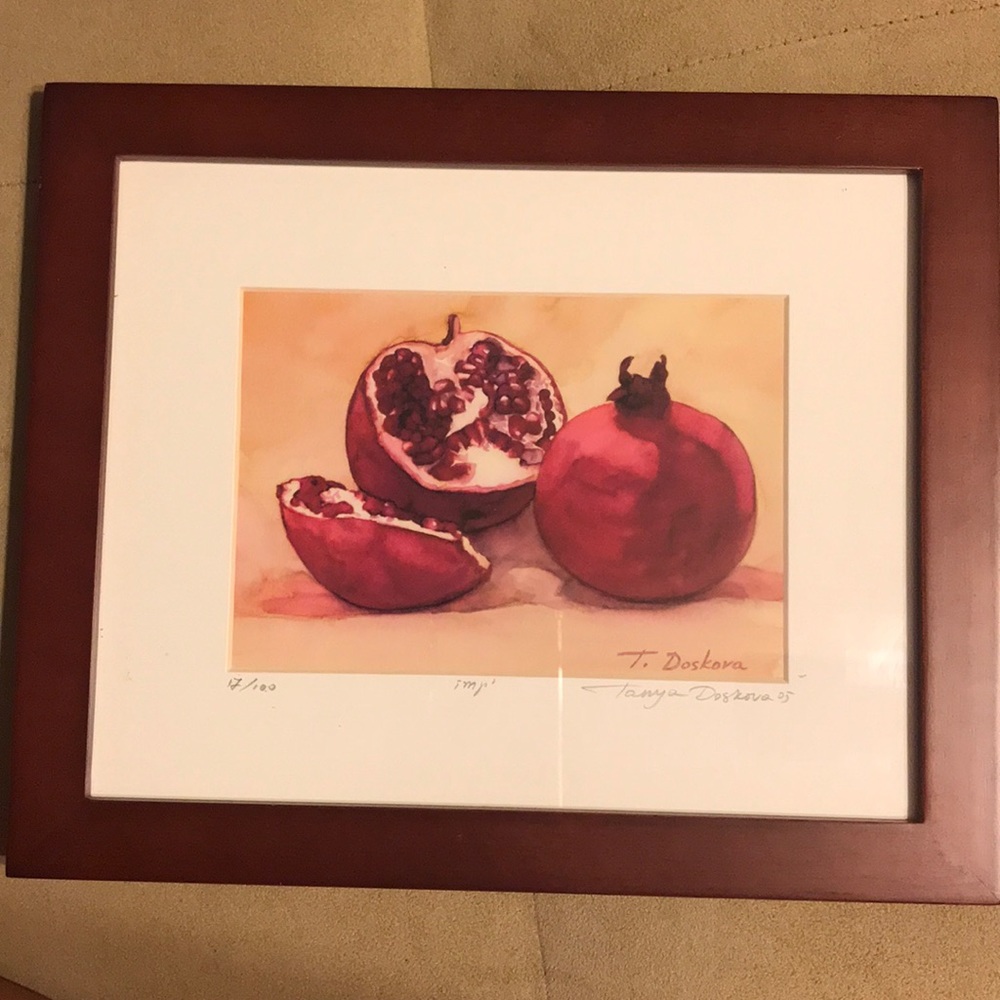 Signed & numbered Tanya Doskova 2005 pomegranate